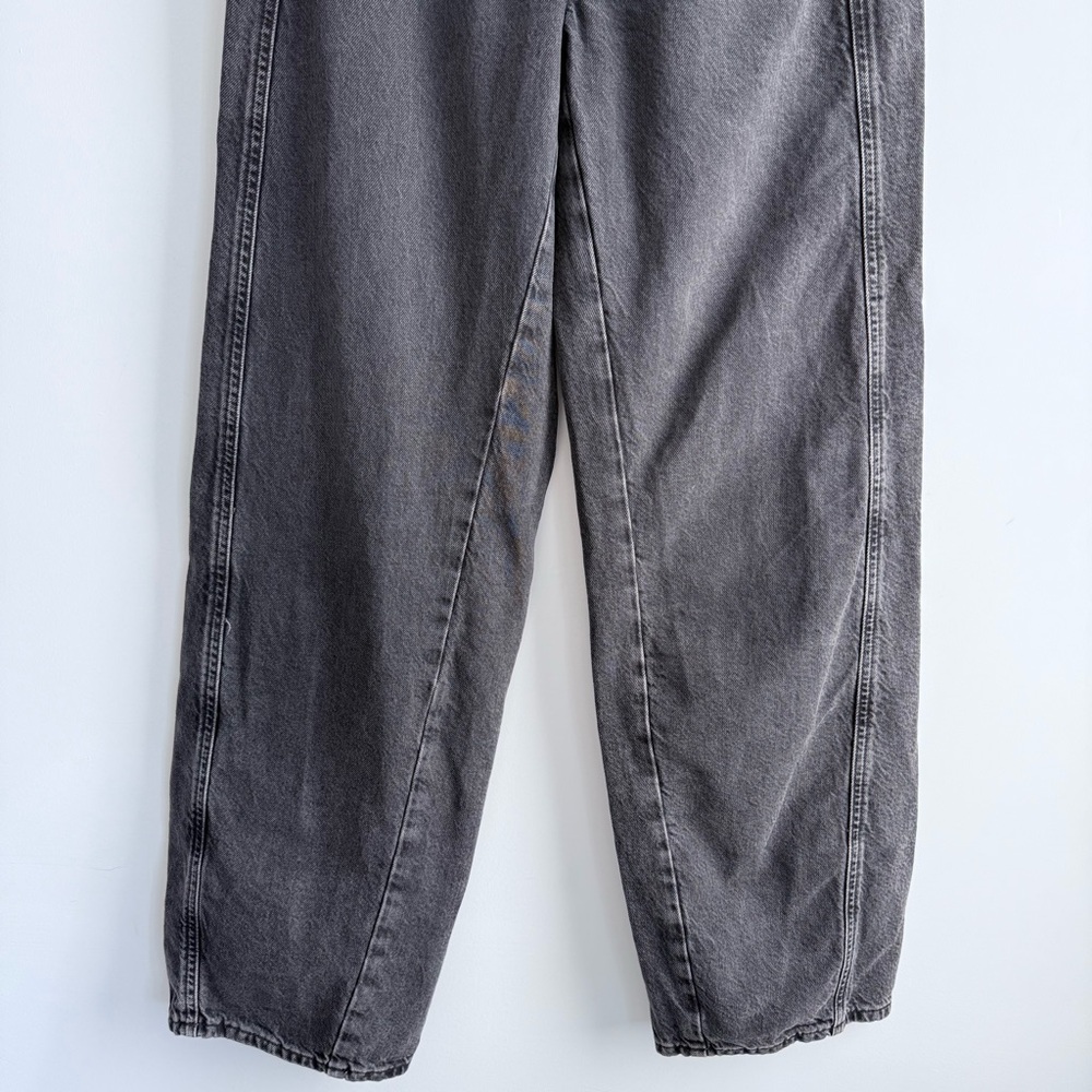 FREE PEOPLE ASTER STRAIGHT LEG JEANS in Asteroid Black Gray Size 28 High Rise - Picture 9 of 16